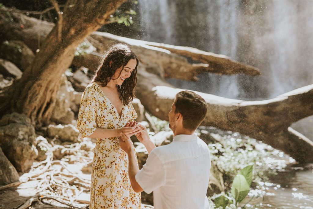 Costa Rica waterfall engagement