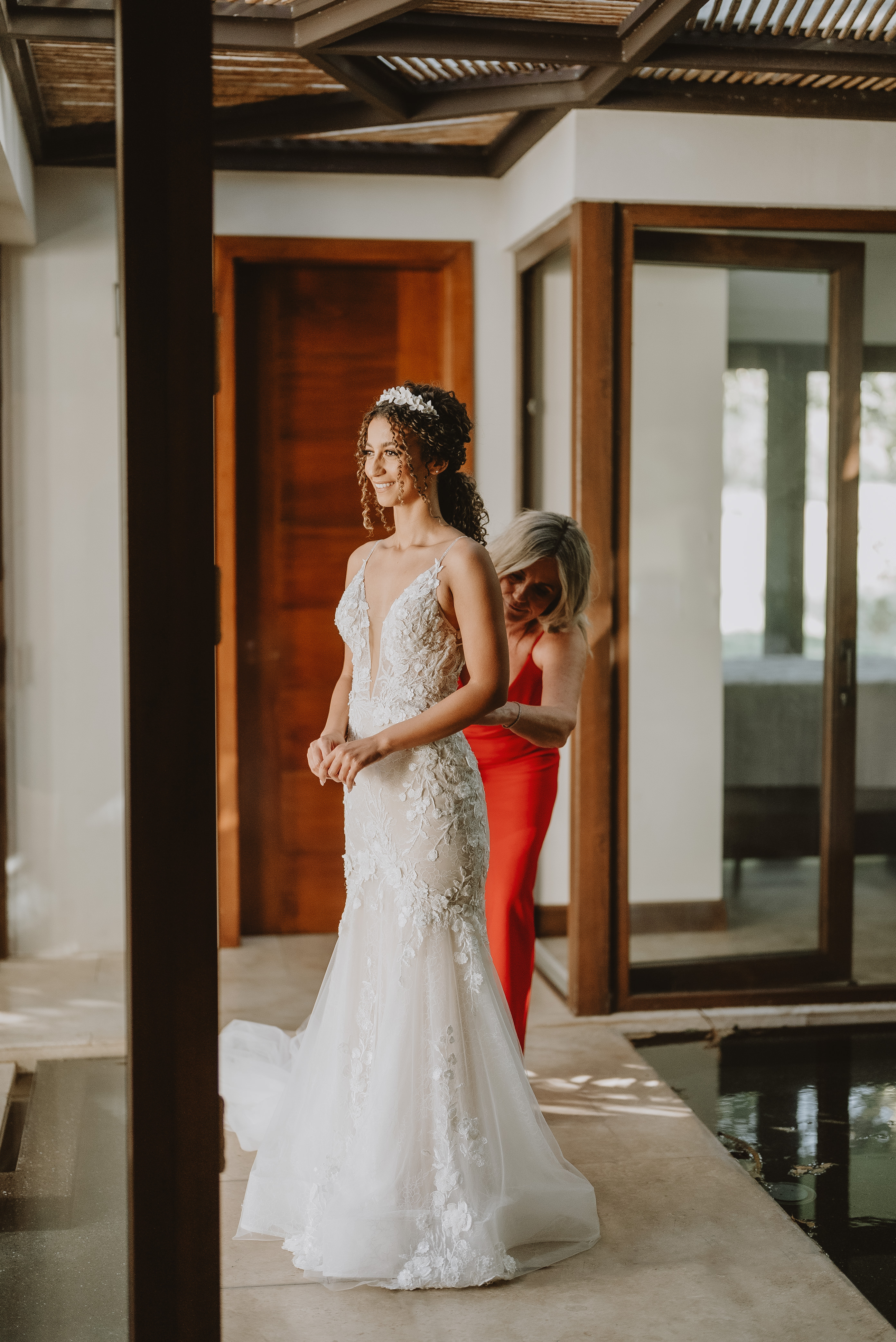 Gericke in her wedding dress