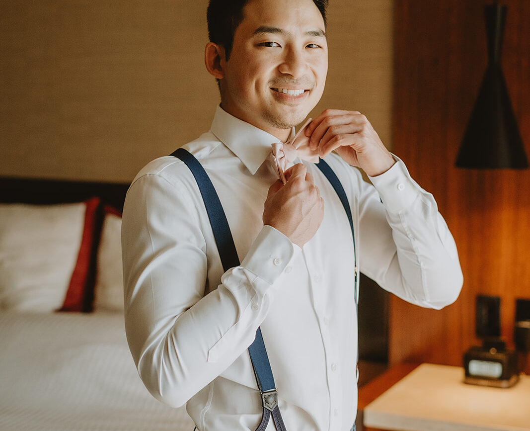 Jason getting ready for the wedding in Costa Rica