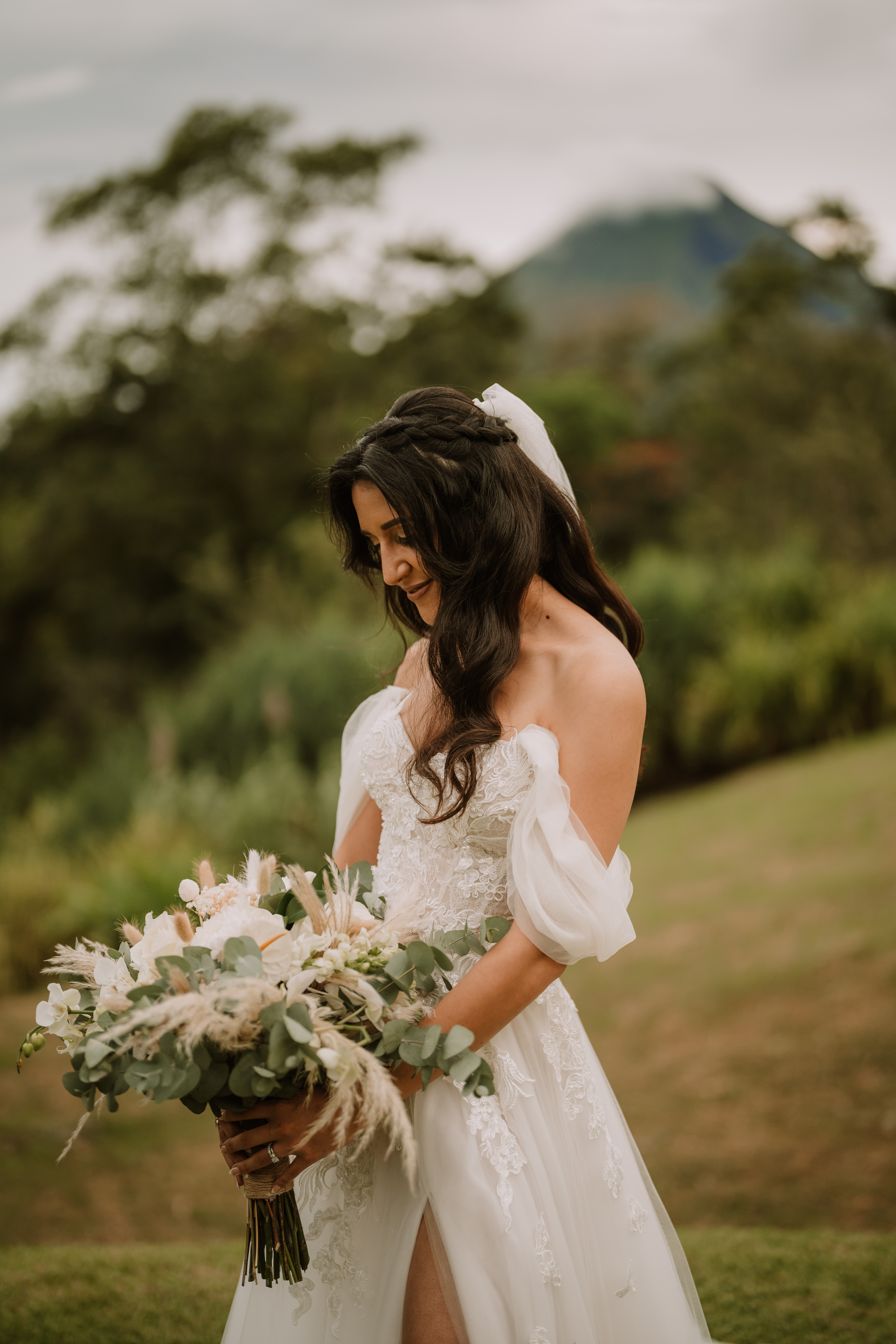 Tina with the Arenal volcano in the background