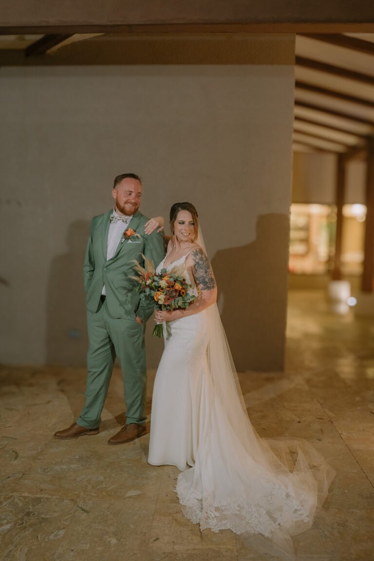 Sunset wedding portrait at JW Marriott Costa Elena, Playa El Jobo, Guanacaste, Costa Rica.